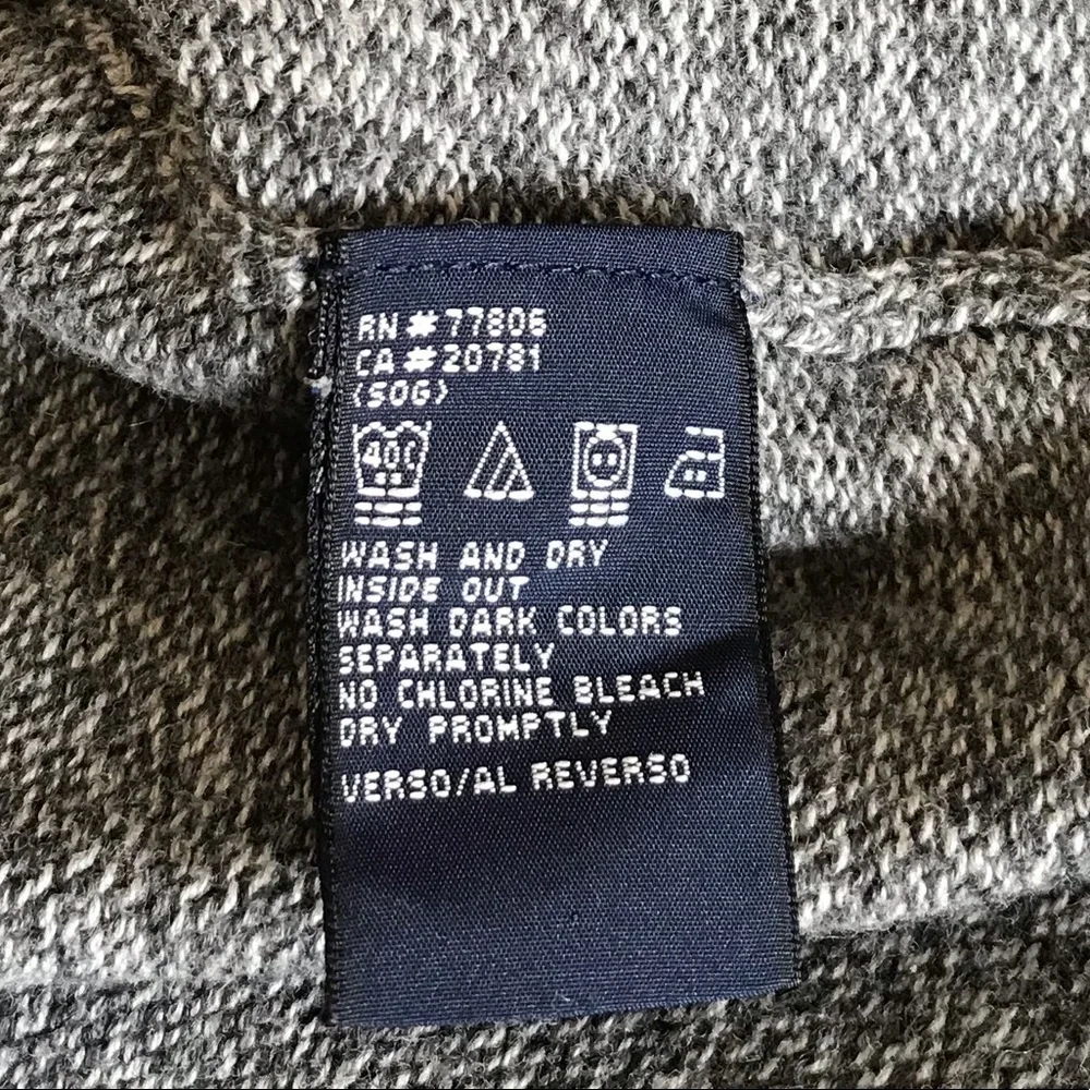 Tommy Hilfiger Gray V Neck Knit 100% Cotton Sweater